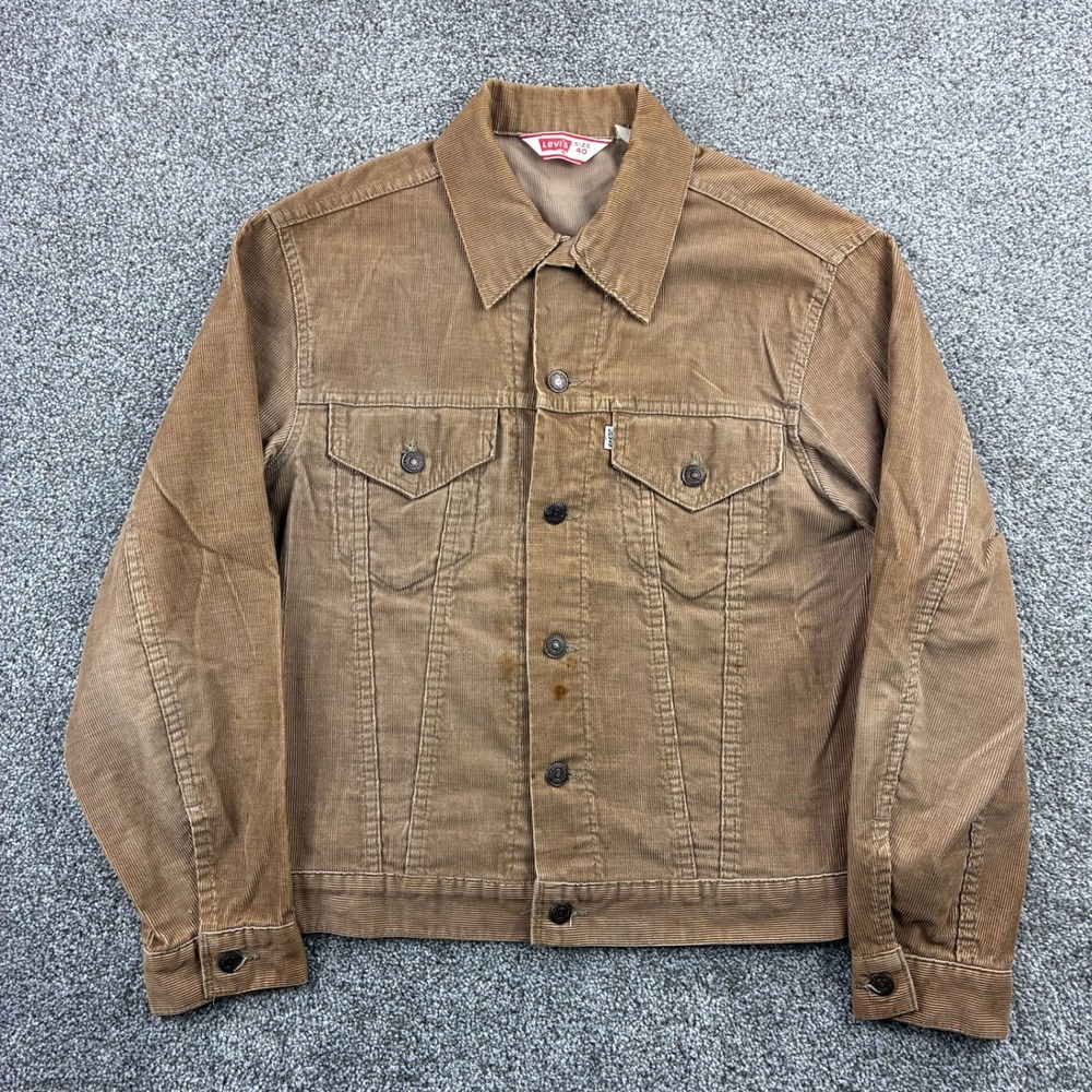 Vintage 70s Levi's Corduroy Trucker Jacket Mens 40 Cotton White Tab 70505-1523